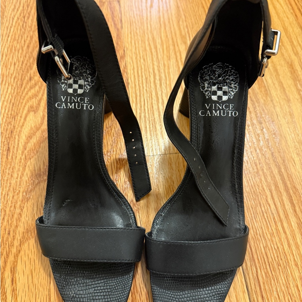 Vince Camuto Black Heels with Stiletto and Ankle Strap